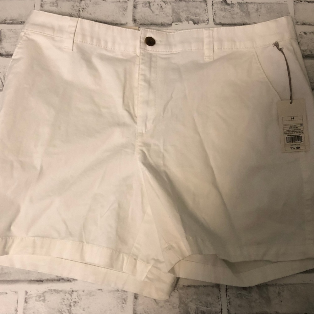 NWT White Stretch Chino Shorts - Sz. 14